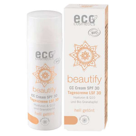beautify CC Creme LSF 30 hell getönt mit Hyaluron, Q10 und Bio Granatapfel