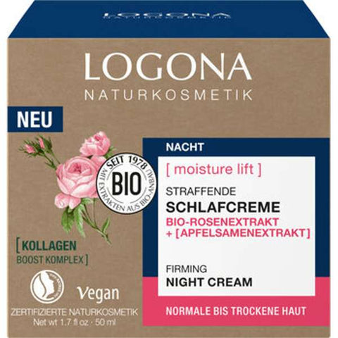 Moisture Lift straffende Schlafcreme mit Bio-Rosenextrakt und Apfelsamenextrakt