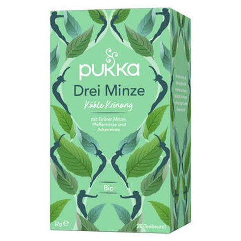 Pukka Bio-Kräutertee Drei Minze, mit Grüner Minze, Pfefferminze und Ackerminze