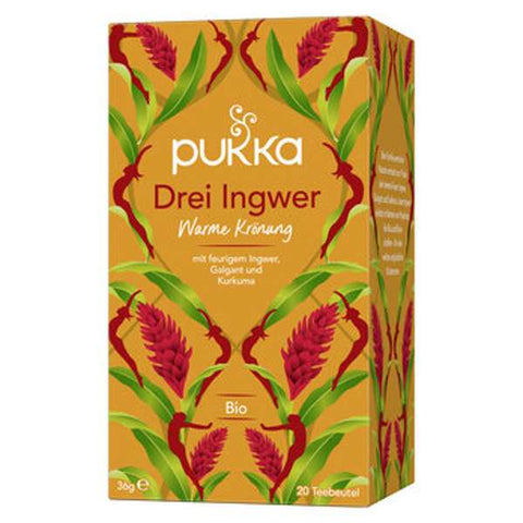 Pukka Bio-Kräutertee Drei Ingwer, mit Galgant und Kurkuma, 20 Teebeutel