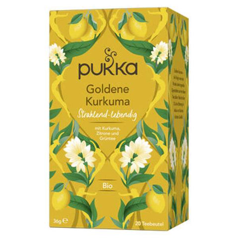 Pukka Bio-Kräutertee Goldene Kurkuma, mit Zitrone und Grüntee, 20 Teebeutel
