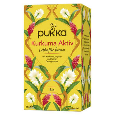 Pukka Bio-Kräutertee Kurkuma Aktiv, mit feiner Orangennote, 20 Teebe