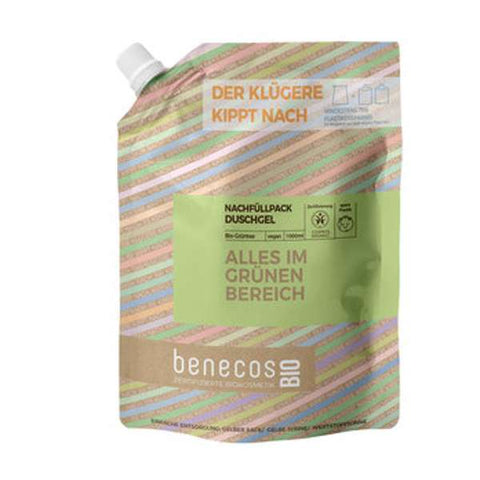 benecosBIO Nachfüllbeutel 1000 ml Duschgel BIO-Grüntee - ALLES IM GRÜNEN BEREICH