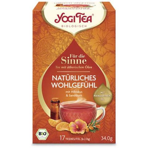 Yogi Tea® Bio Kräutertee, Für die Sinne,  Natürliches Wohlgfühl, Mandarinenöl