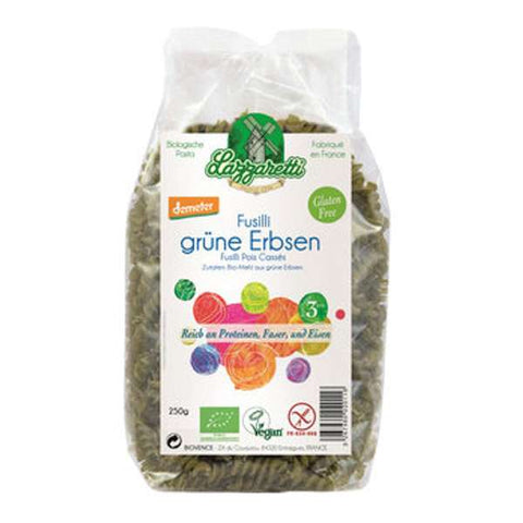 Fusilli grüne Erbsen demeter Lazzaretti