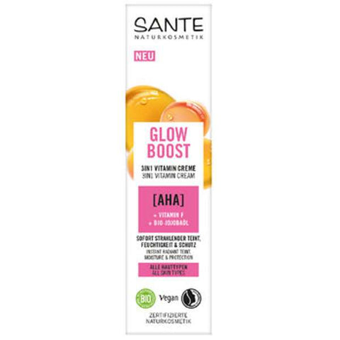Sante Glow Boost Vitamin Creme mit AHA, Vitamin F & Bio-Jojobaöl