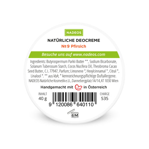 NADEOS Natürliche Deocreme Pfirsich 40g