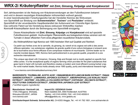 WRX-2i Kräuterpflaster mit Zimt, Ginseng, Kelpalge & Konjakwurzel